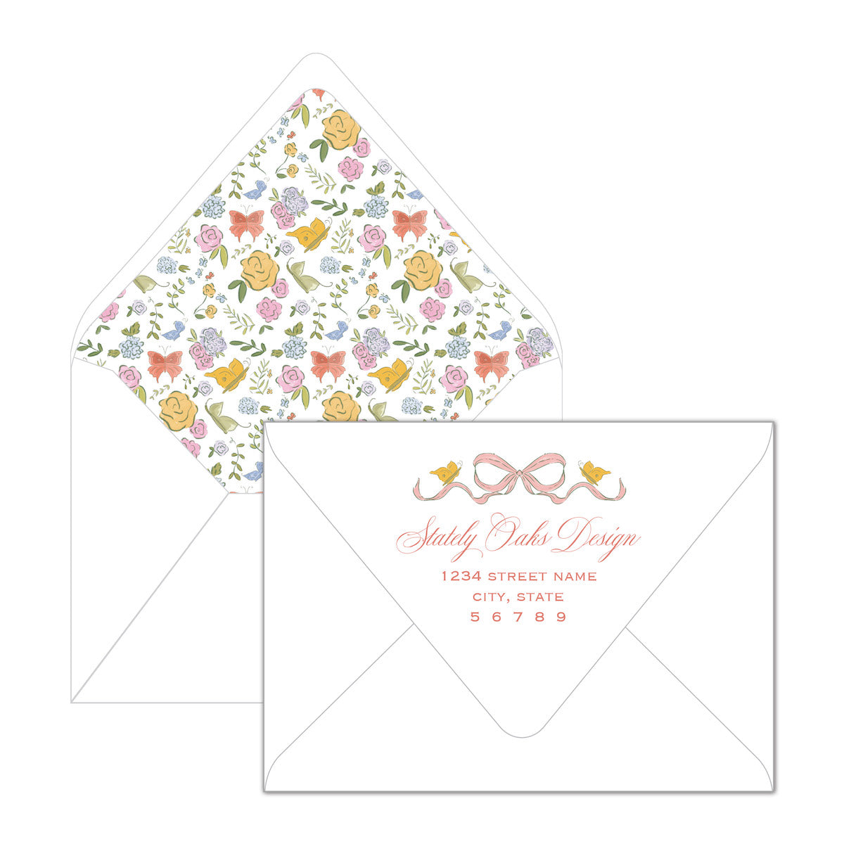 Bow and Butterflies Invitation