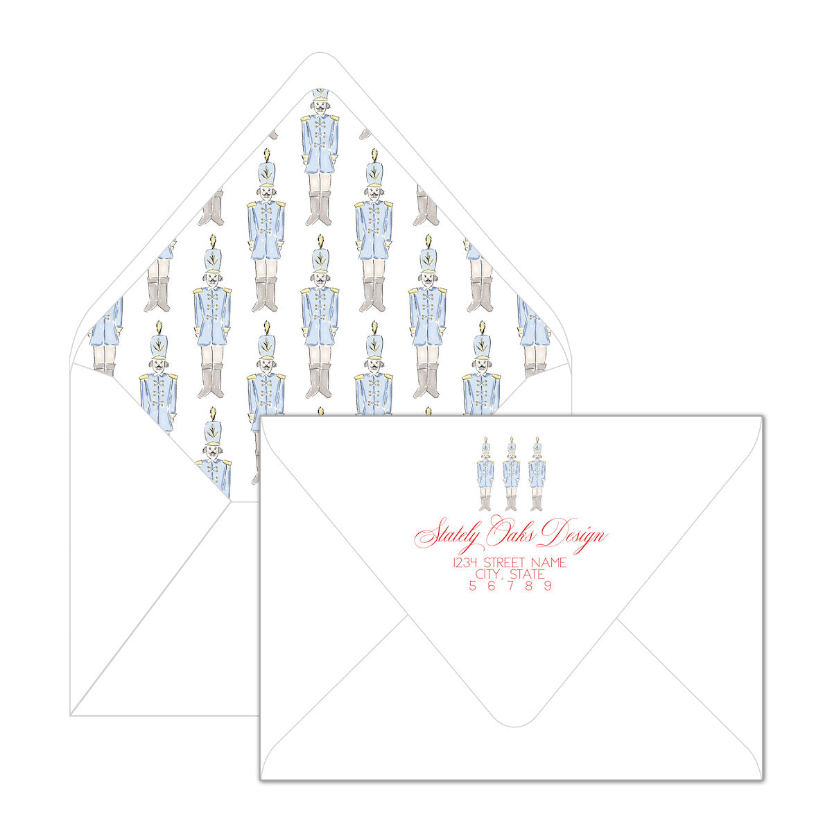 Blue and Red Solider Invitation