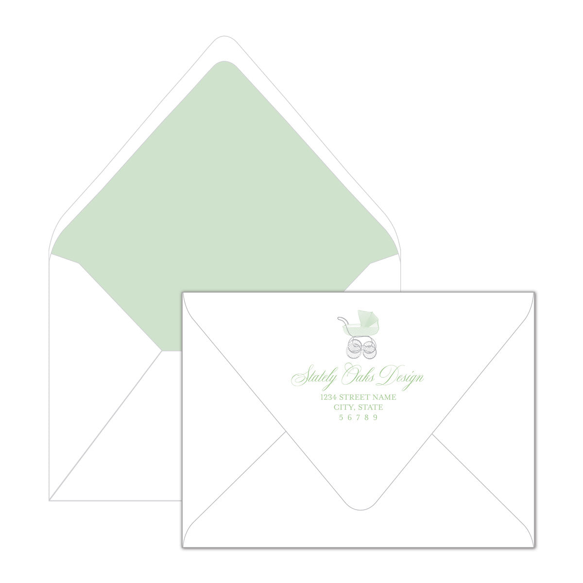 Green Carriage Invitation