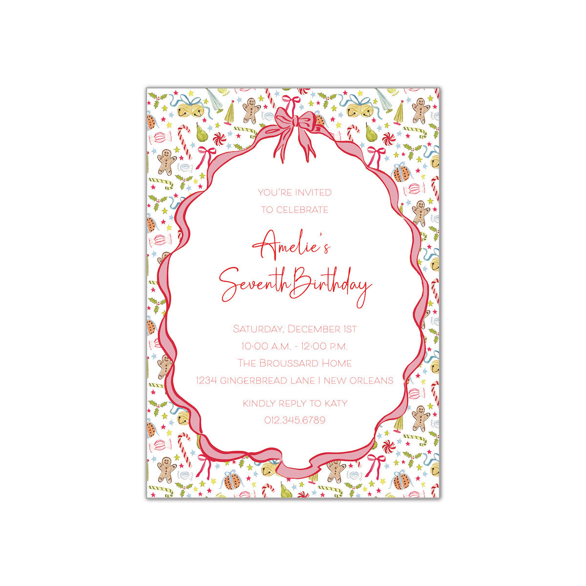 Feeling Festive Bow Invitation