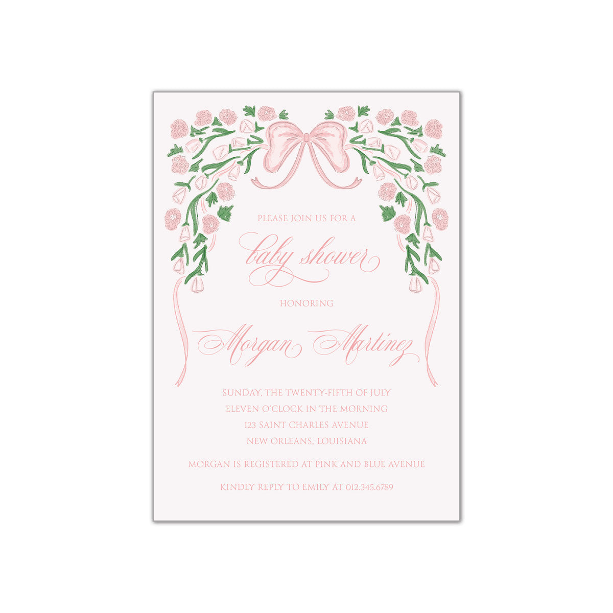 Margaret Pink Invitation