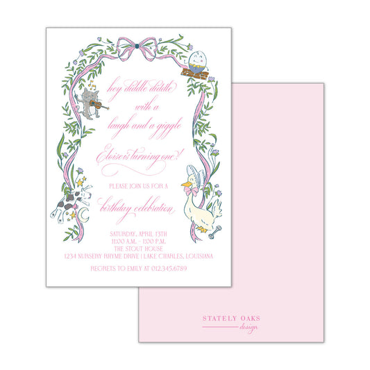 Pink Nursery Rhyme Invitation