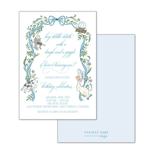 Blue Nursery Rhyme Invitation