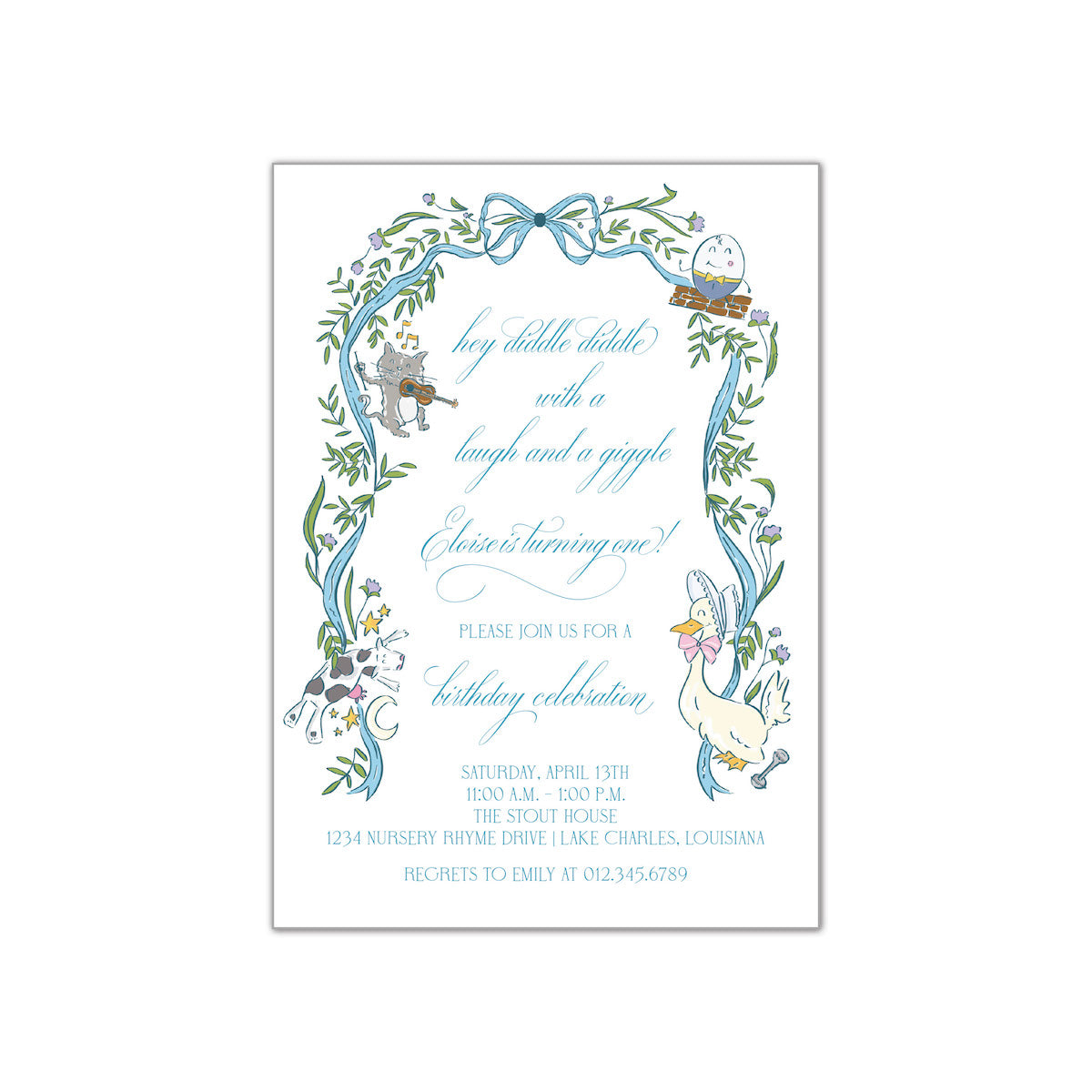 Blue Nursery Rhyme Invitation