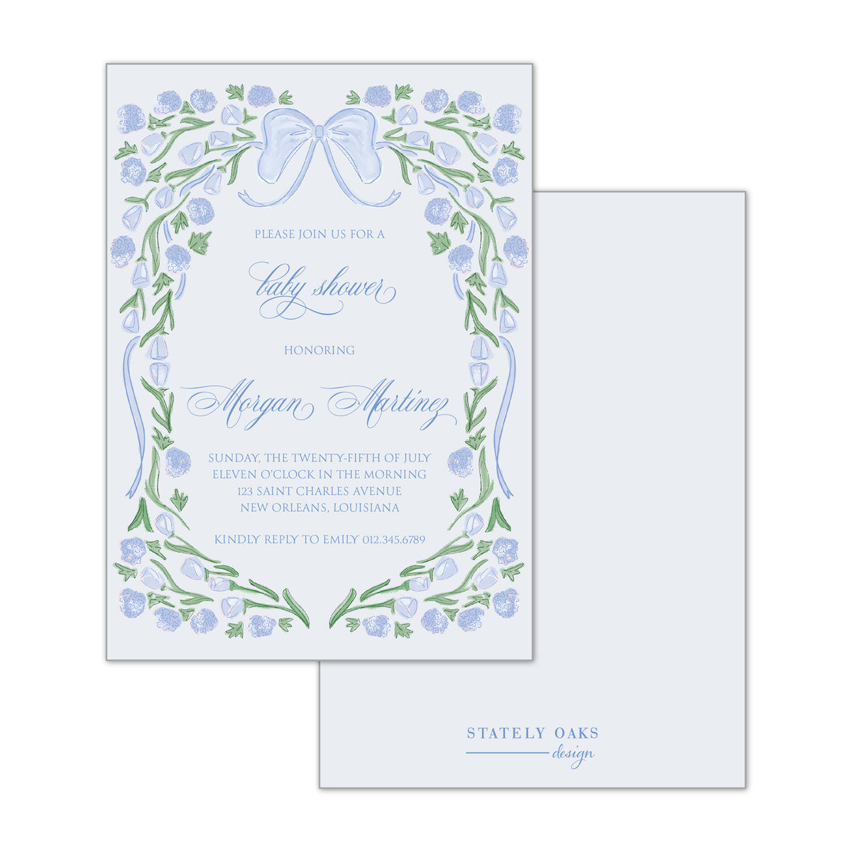 Margaret Blue Invitation