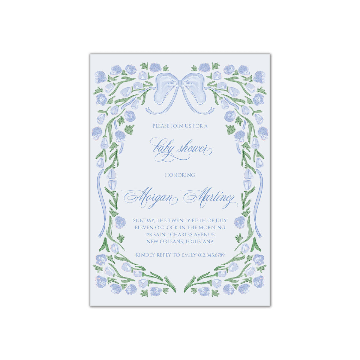 Margaret Blue Invitation