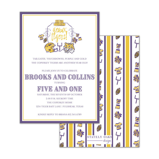 Purple and Gold Invitation