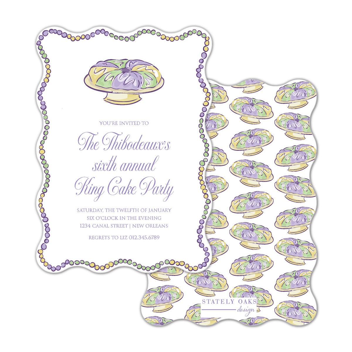 King Cake Party Invitation