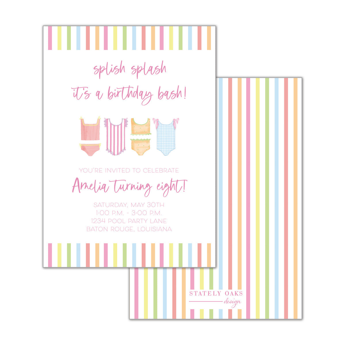 Girl Swimsuit Invitation