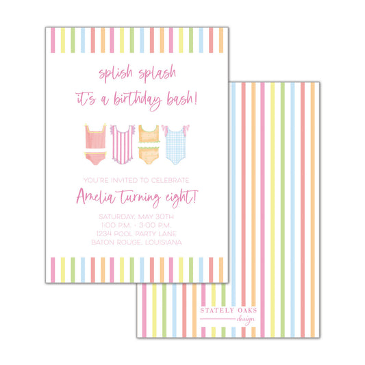 Girl Swimsuit Invitation