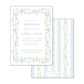 Blue and Green Floral Vine Border Invitation