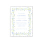 Blue and Green Floral Vine Border Invitation