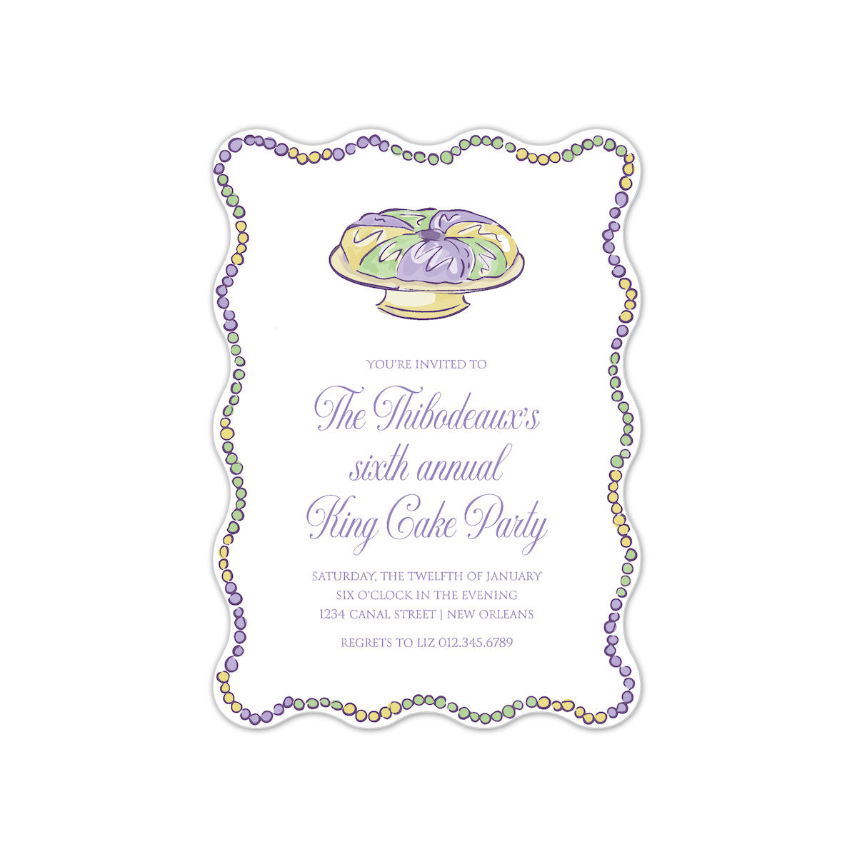 King Cake Party Invitation