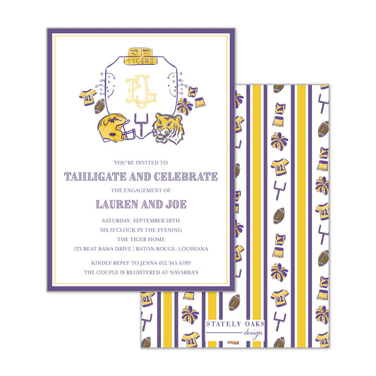 Purple and Gold Invitation