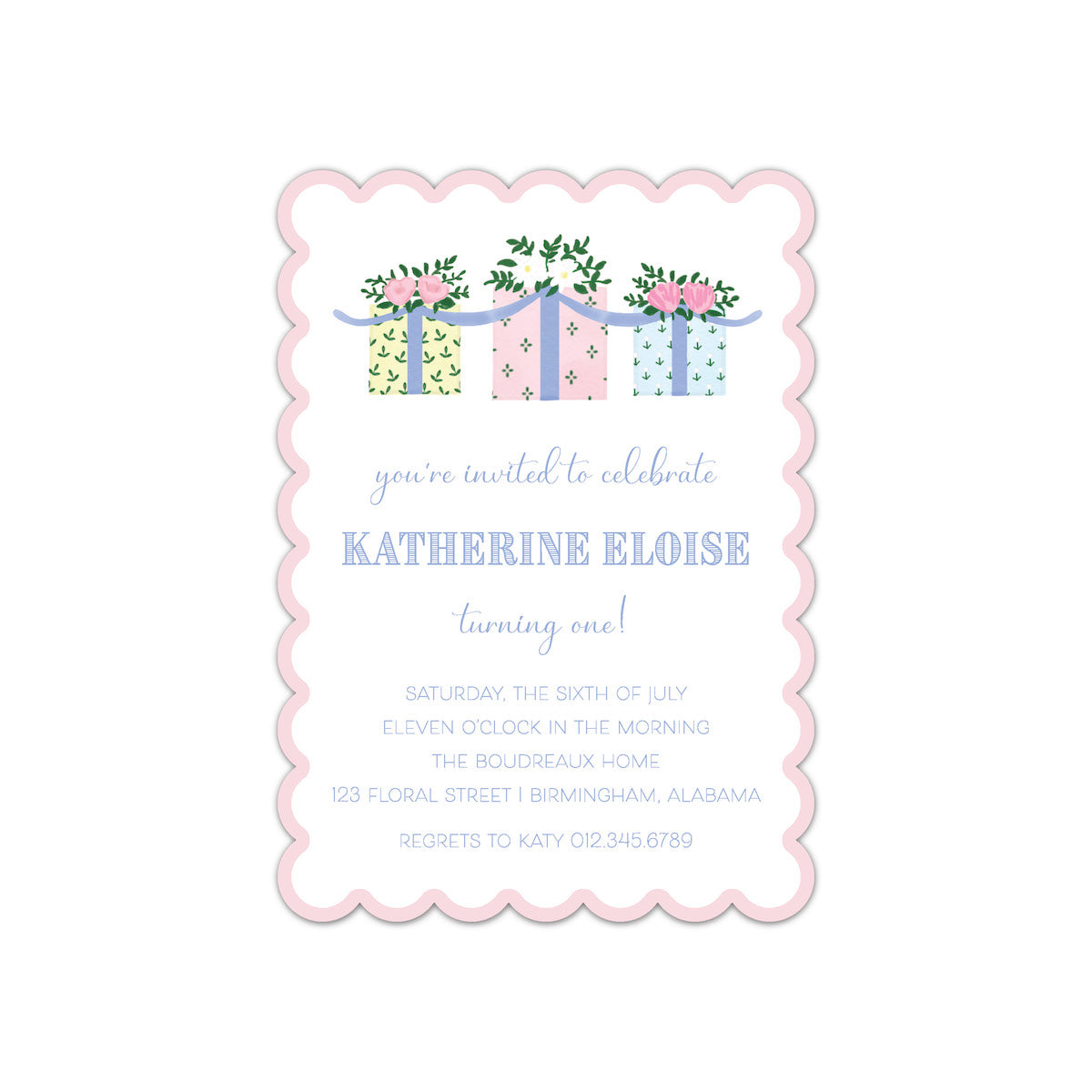 Floral Gifts Scallop Invitation