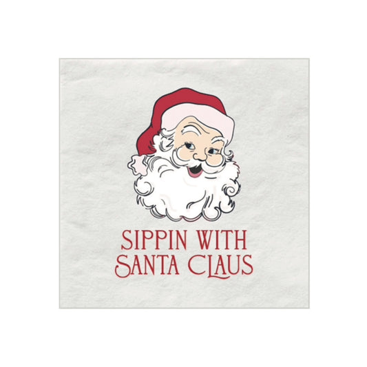 Sippin with Santa Claus Beverage Napkin