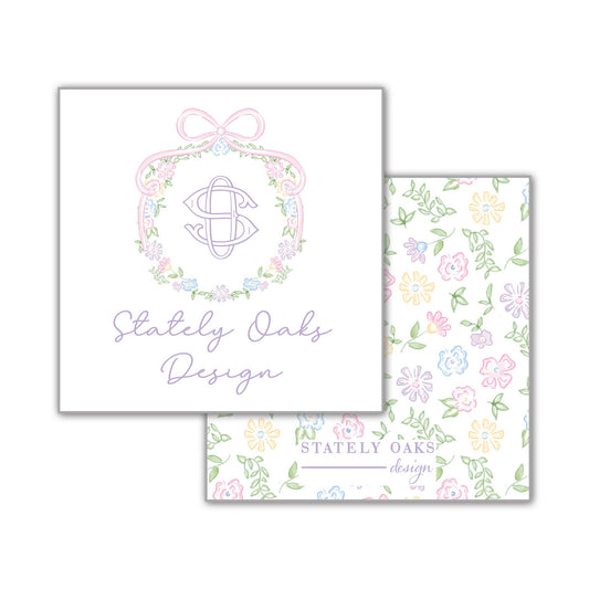 Ditsy Multicolor Square Calling Card