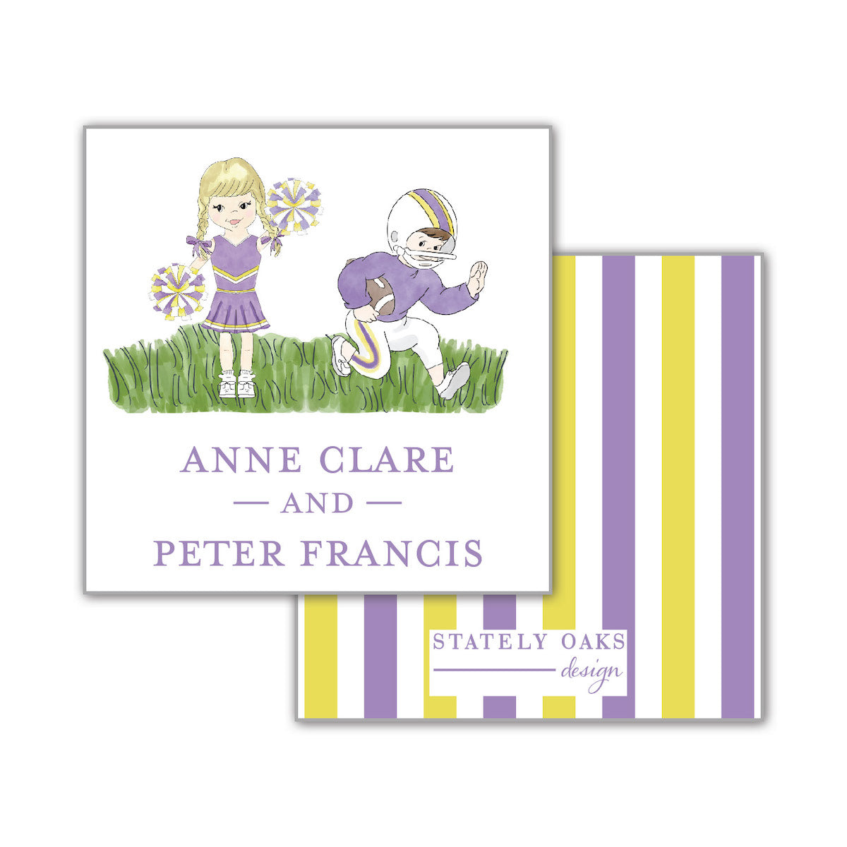 Purple and Gold Tailgate Square Calling Card