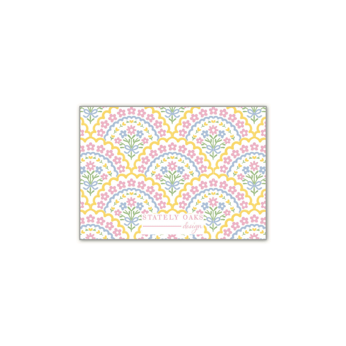 Floral Bow Scallop Calling Card