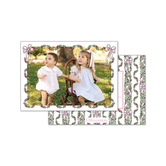 Pink Ribbon Holly Frame Landscape